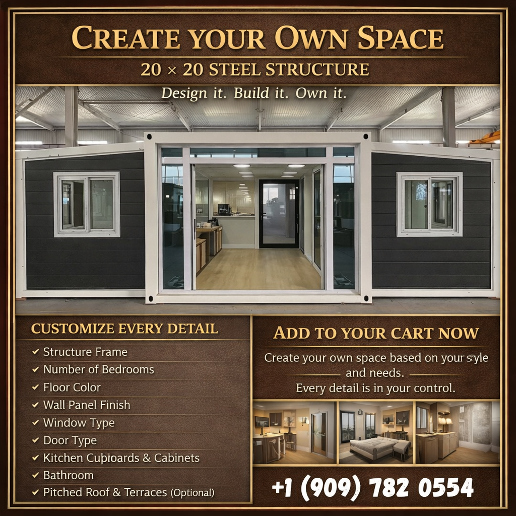 20×20 Steel Structure Standard Package – Designed by You, Built for You