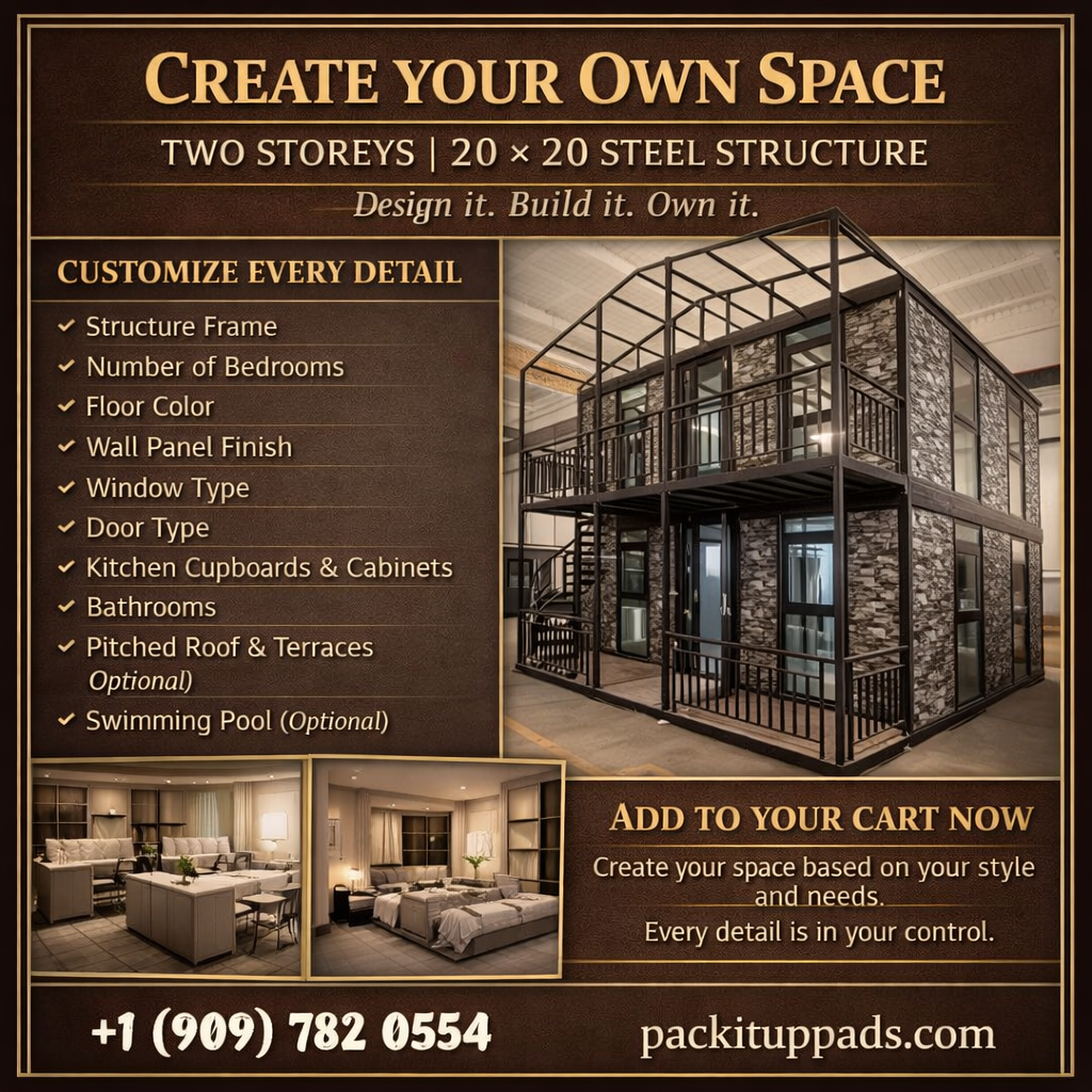 Two Storey 20×20 Steel Structure Standard Package – Designed by You, Built for You